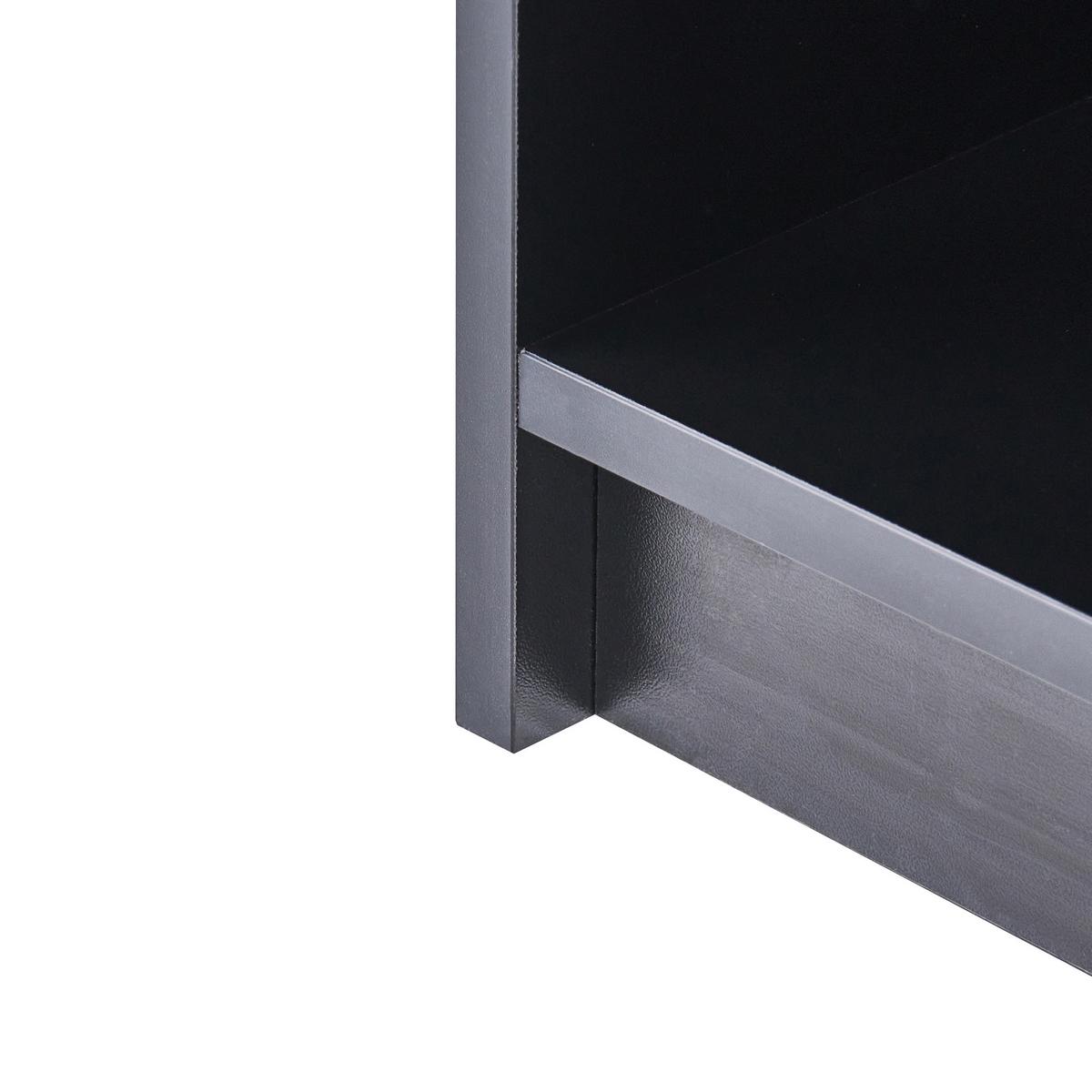 BÜCHERREGAL mit 3 Ebenen 117 cm Schwarz Zehna - Schwarz, Holzwerkstoff (40/117/40cm) - Beliani