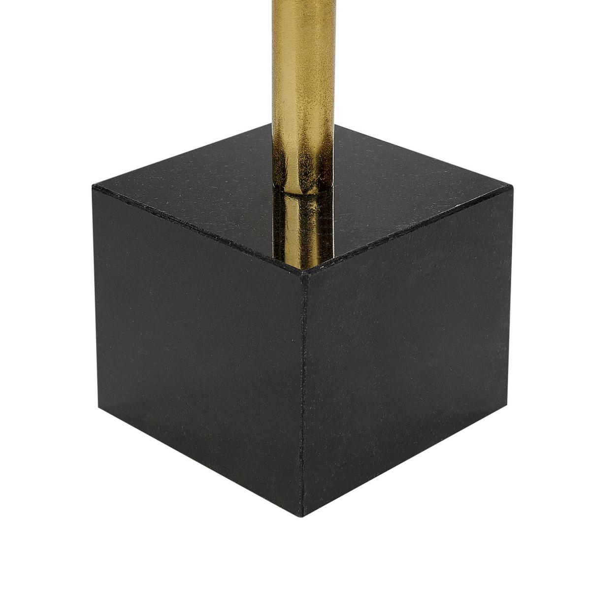 BEISTELLTISCH Metall/Marmor gold/schwarz rund 30 cm Colibri - Goldfarben/Schwarz, Metall (30/30/54cm) - Beliani