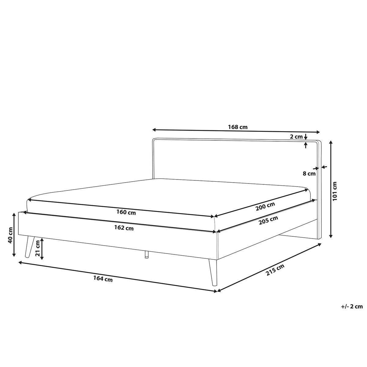 BETT mit Lattenrost 160x200 cm Heller Holzfarbton Serris - Hellbraun, Holzwerkstoff (160/200cm) - Beliani