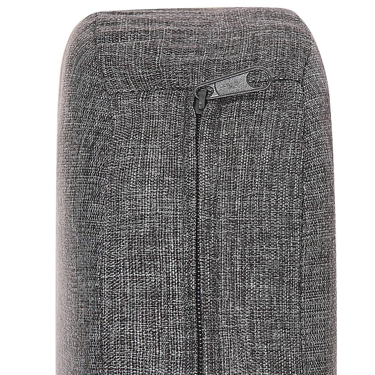 BALKONSET 2-Sitzer Rattan natürlich Auflagen grau Gargano - Braun/Grau, Kunststoff/Textil - Beliani