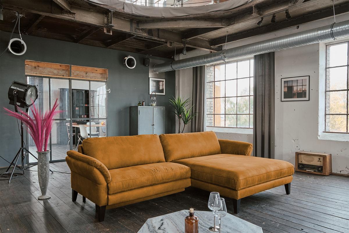 ECKSOFA MIT MOTORISCHER RELAXFUNKTION MALTA Rotbraun Webstoff Relaxfunktion - Rotbraun/Cognac, Buchenholz/Textil (302/175cm) - KAWOLA
