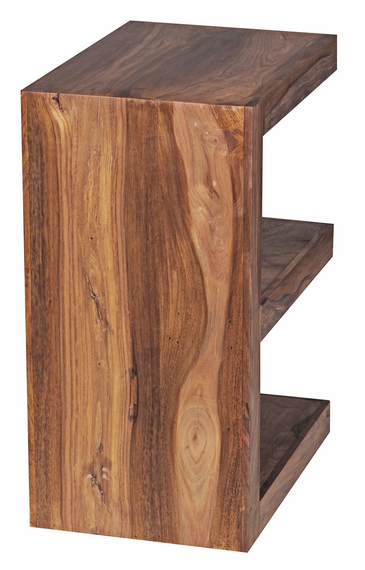 BEISTELLTISCH Massivholz E Cube Landhausstil Design MUMBAI, Dunkelbraun 30x45x60 cm - Dunkelbraun/Braun, Holz (45/30/60cm) - KADIMA DESIGN
