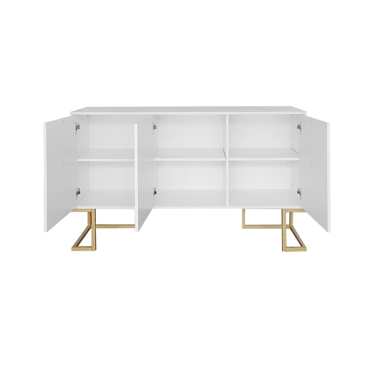 SIDEBOARD Weiß 138/40/80,5CM - Weiß, Holzwerkstoff/Metall (40/81/138cm) - Urban Meuble