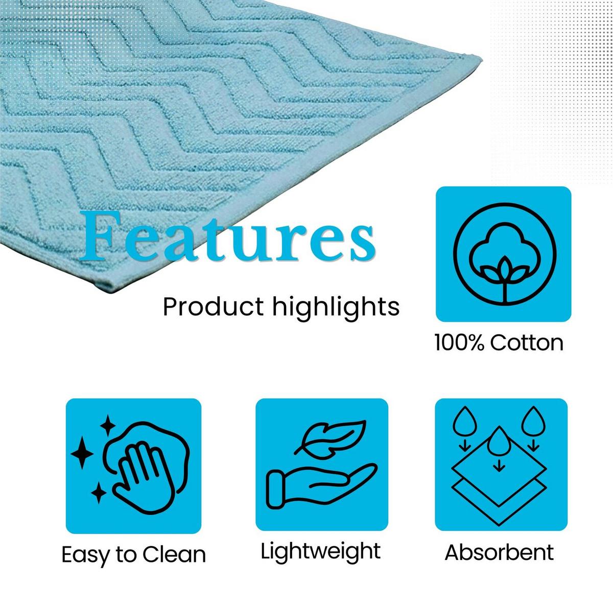 BADEMATTE rutschfest mit Memory-Schaum (Blau) - Blau, Textil (50/80cm) - Intirilife
