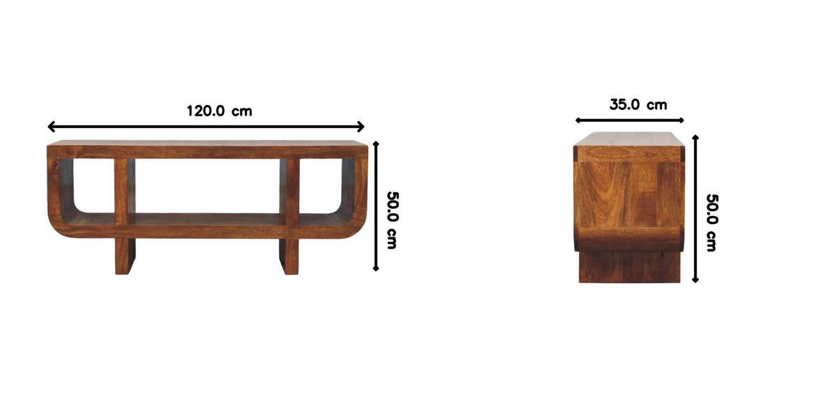 MEDIENMÖBEL Rich-Kastanien-Finish, 3 Regal-Einheiten, Braun - Dunkelbraun, Holz (35/50/120cm) - Artisan Furniture