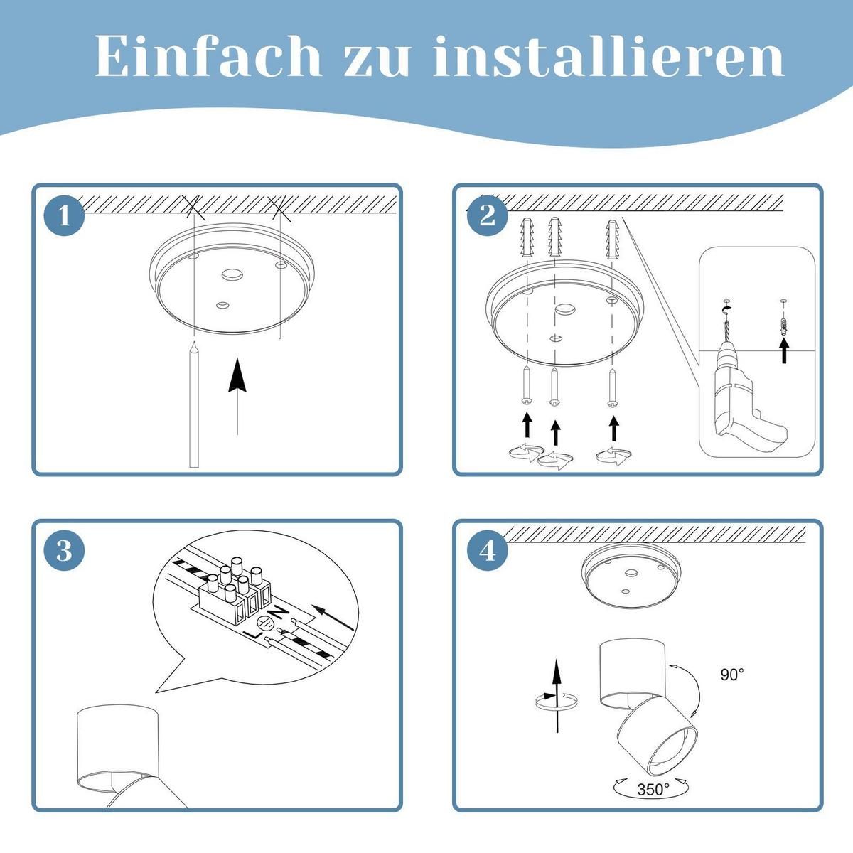 LED-DECKENLEUCHTE Lisa 10/7/10 cm - Weiß, Metall (10/7/10cm) - Nettlife