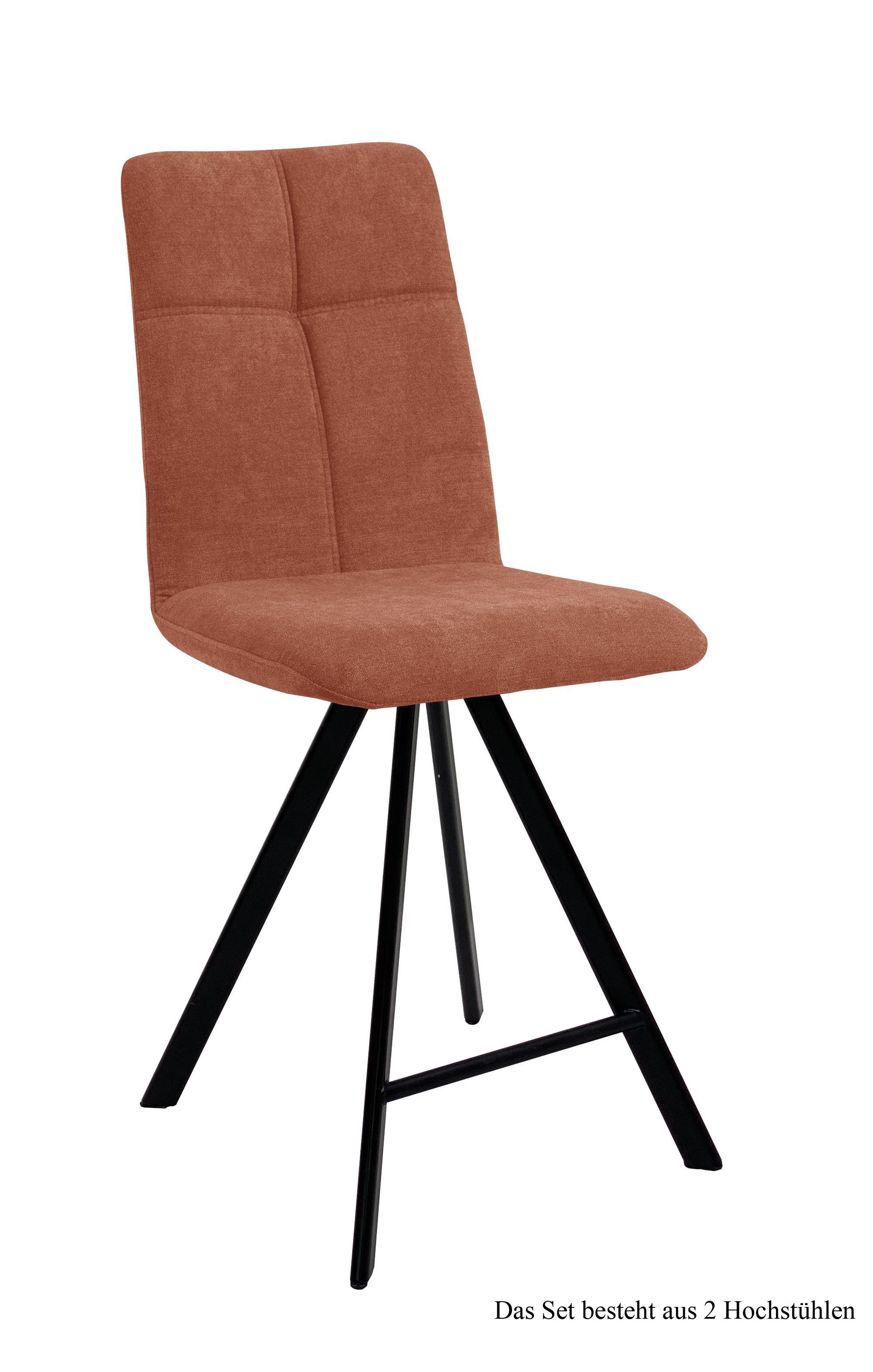 THEKENSTUHL drehbar (2er-Set) Drucill 47x109x60 Schwarz/Cognac - Cognac/Schwarz, Kunststoff (60/109/47cm) - 58aufmkessel