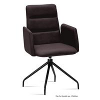 ARMLEHNSTUHL drehbar (4er-Set) Domona 52x92x60 Schwarz/Espresso - Dunkelbraun/Schwarz, Kunststoff (60/92/52cm) - 58aufmkessel