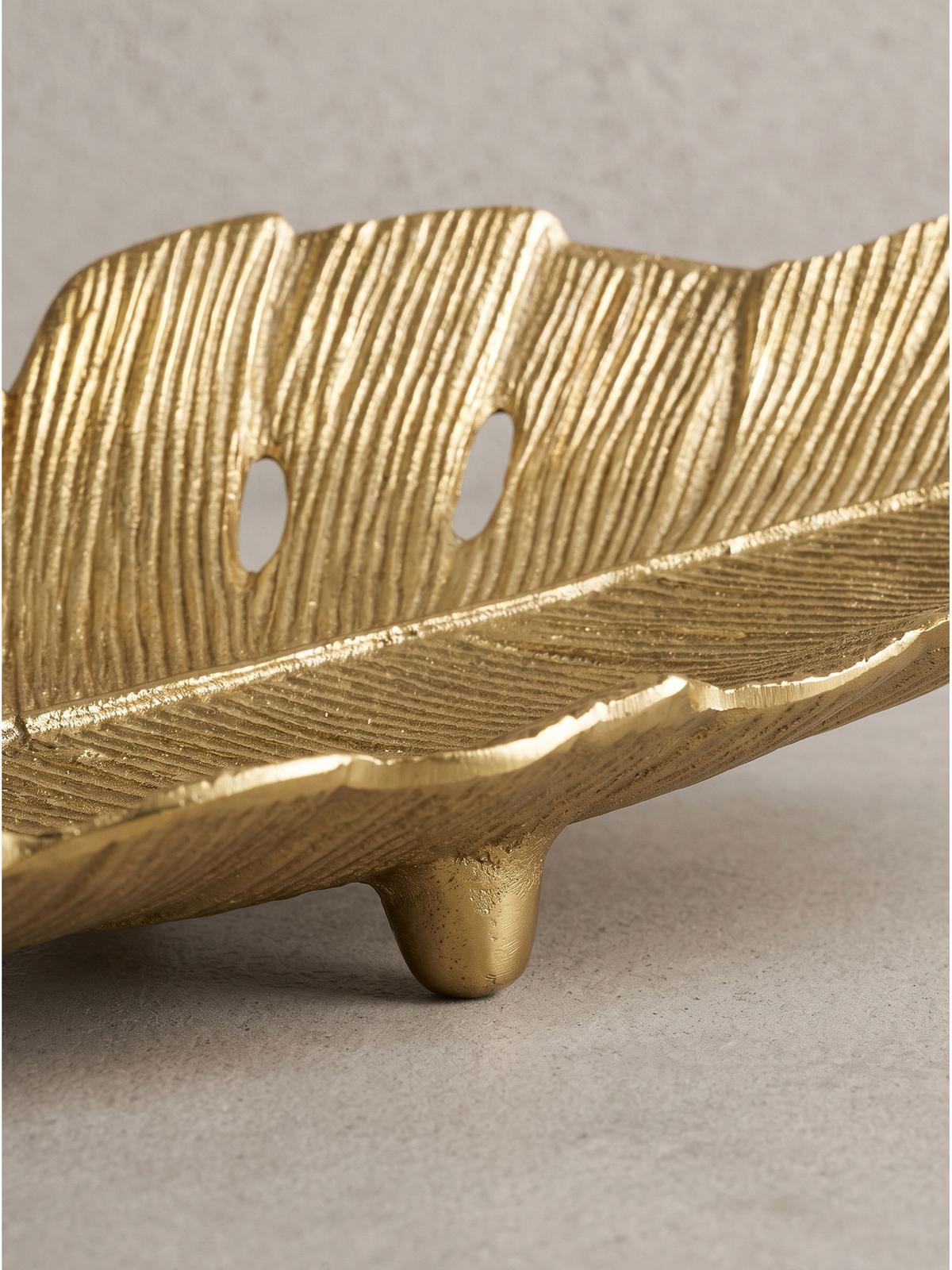 DEKOSCHALE SUBIACO, Aluminium, handgefertigt, Gold, 60 x 18 x 4 cm - Goldfarben, Metall (4cm) - KADIMA DESIGN