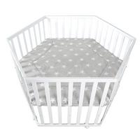 LAUFGITTER 6-eckig Little Stars - Weiß, Holzwerkstoff (118.5/72.5/103.5cm) - Roba
