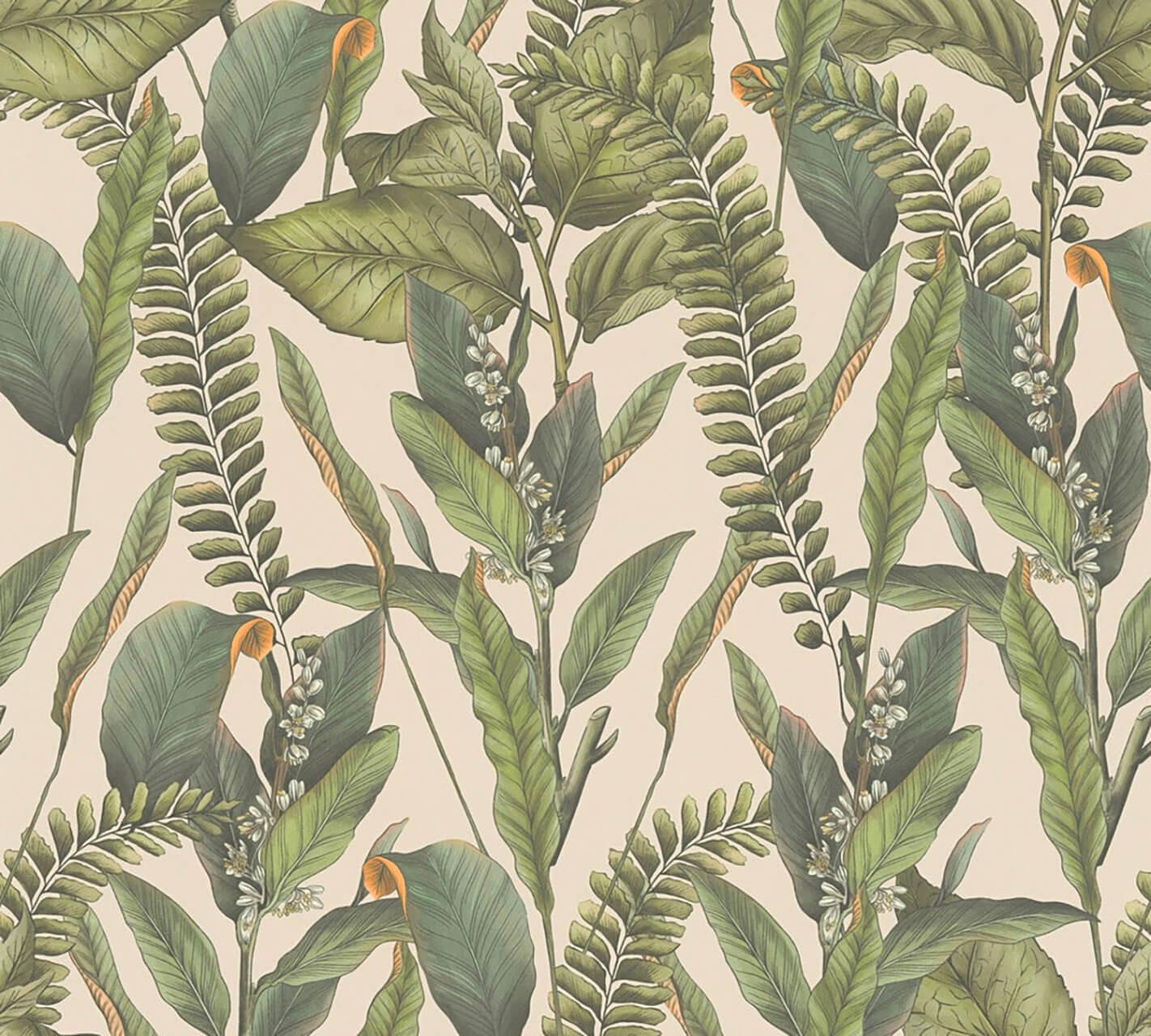 VLIESTAPETE Grün 53/1005 cm - Beige, Textil (53/1cm) - KUNSTLOFT
