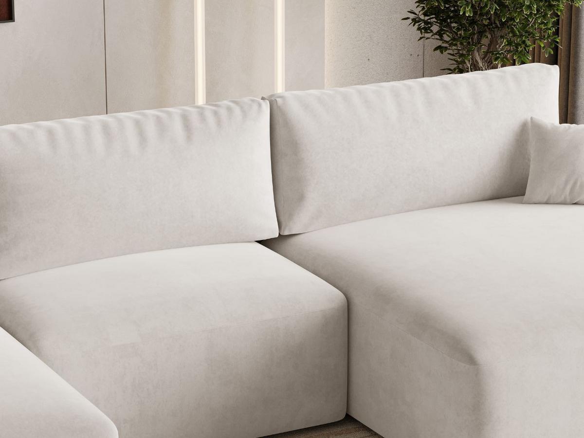 ECKSOFA U Serene Ecru - Ecru, Holz/Textil (391/145cm) - Graingold