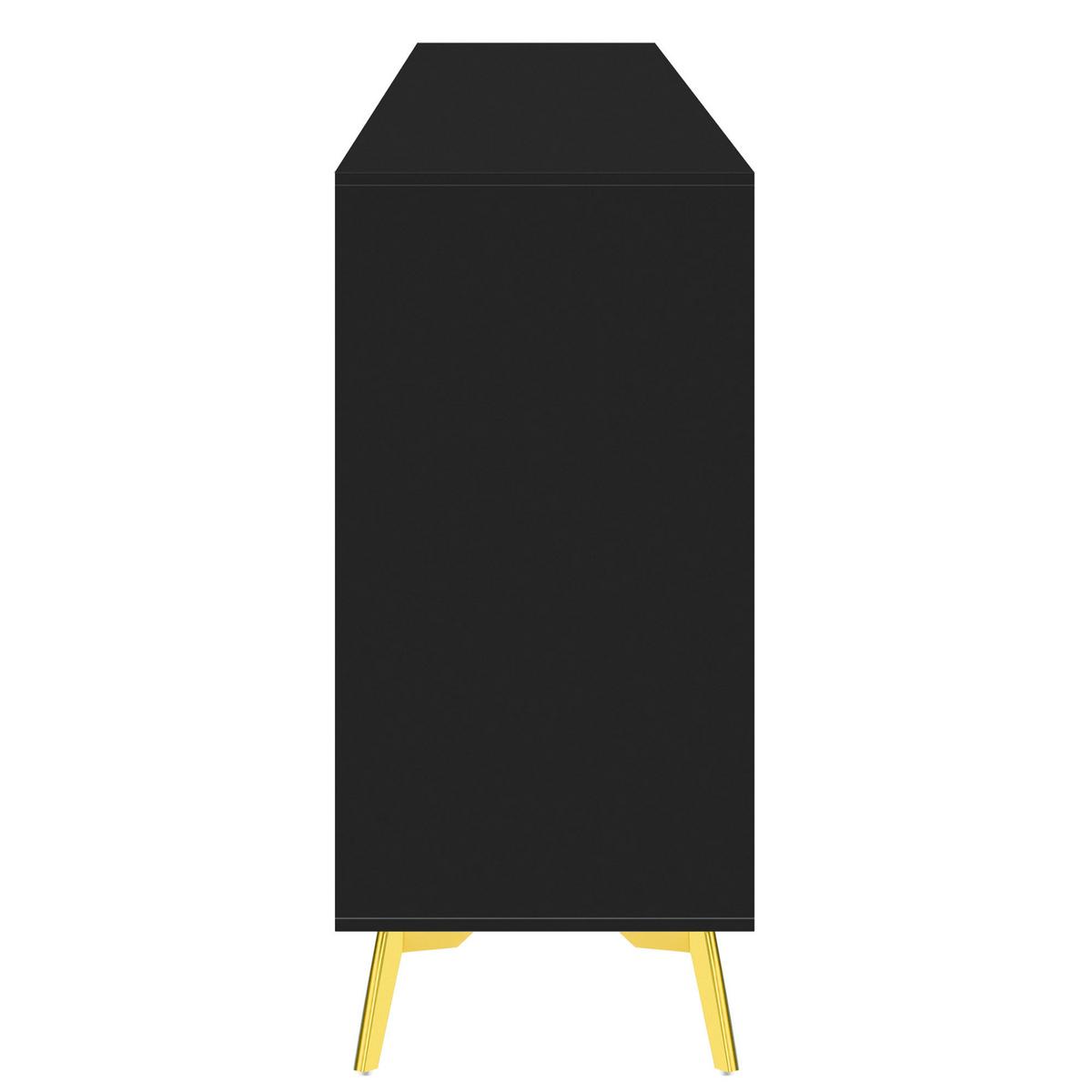 SIDEBOARD Schwarz 140/37,8/82 cm - Schwarz, Holzwerkstoff/Metall (37/82/140cm) - Urban Meuble
