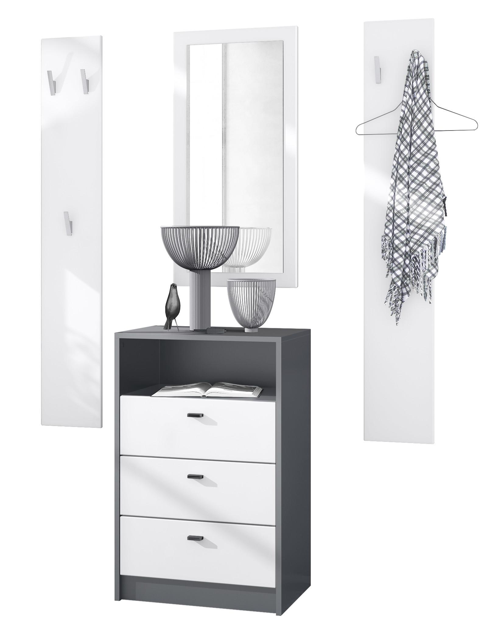 GARDEROBE Pino Weiß matt - Weiß, Holzwerkstoff (135/190/36cm) - Vladon