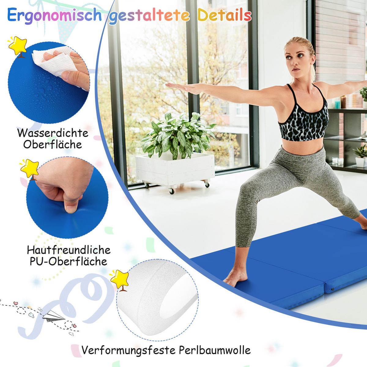 ÜBUNGSMATTE Navy - Dunkelblau, Leder (180/60cm) - COSTWAY