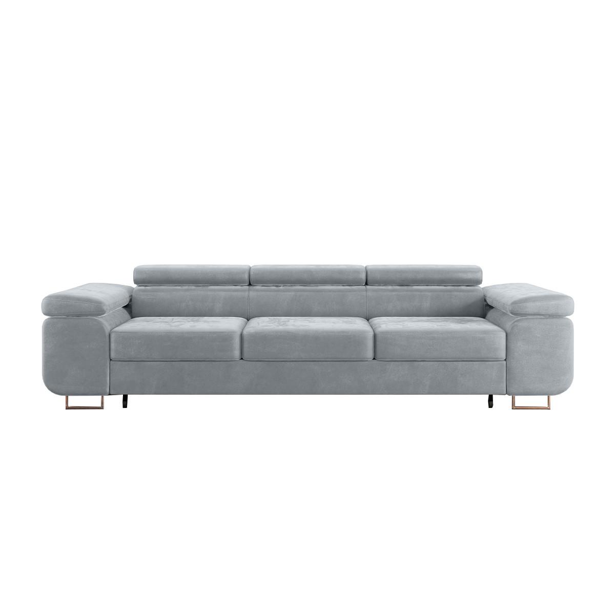 SCHLAFSOFA Lyam 3 Sitzplätze Hellgrau - Grau, Holzwerkstoff (275/69/100cm) - Petits-meubles