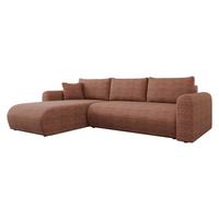 ECKSOFA Eliwo - Dunkelrosa/Schwarz, Holz/Textil (252/158cm) - MIRJAN24