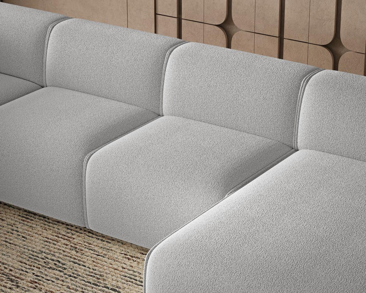 ECKSOFA U Belluno Beige Links - Beige/Schwarz, Holz/Kunststoff (378/220cm) - Graingold