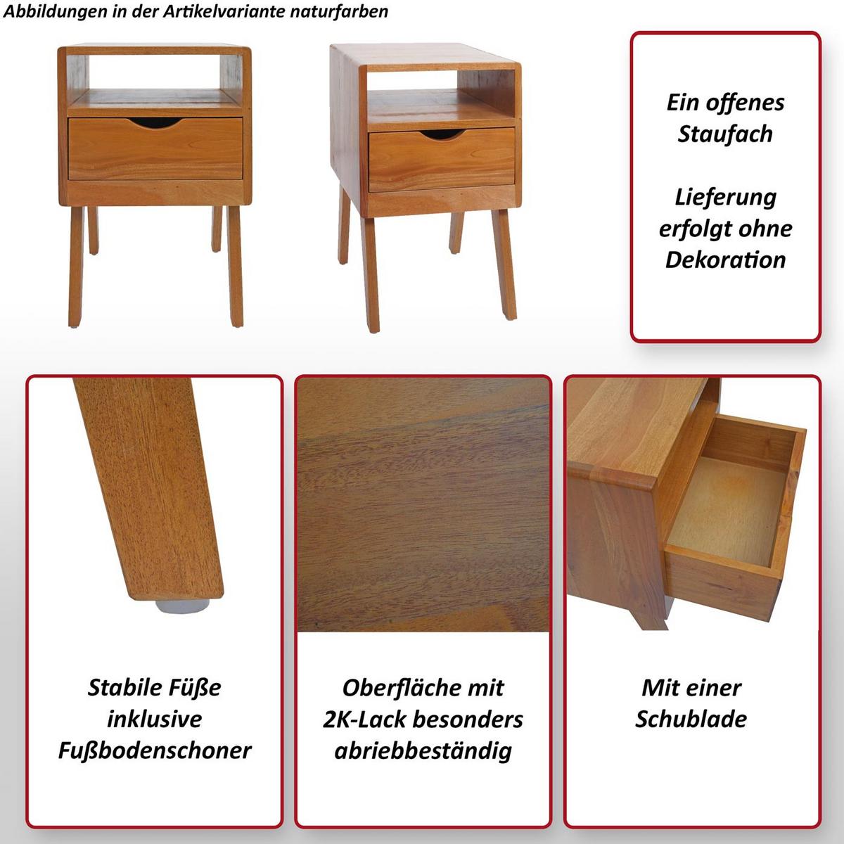 NACHTTISCH rechteckig Holz - Braun, Holz (42/64/40cm) - MCW
