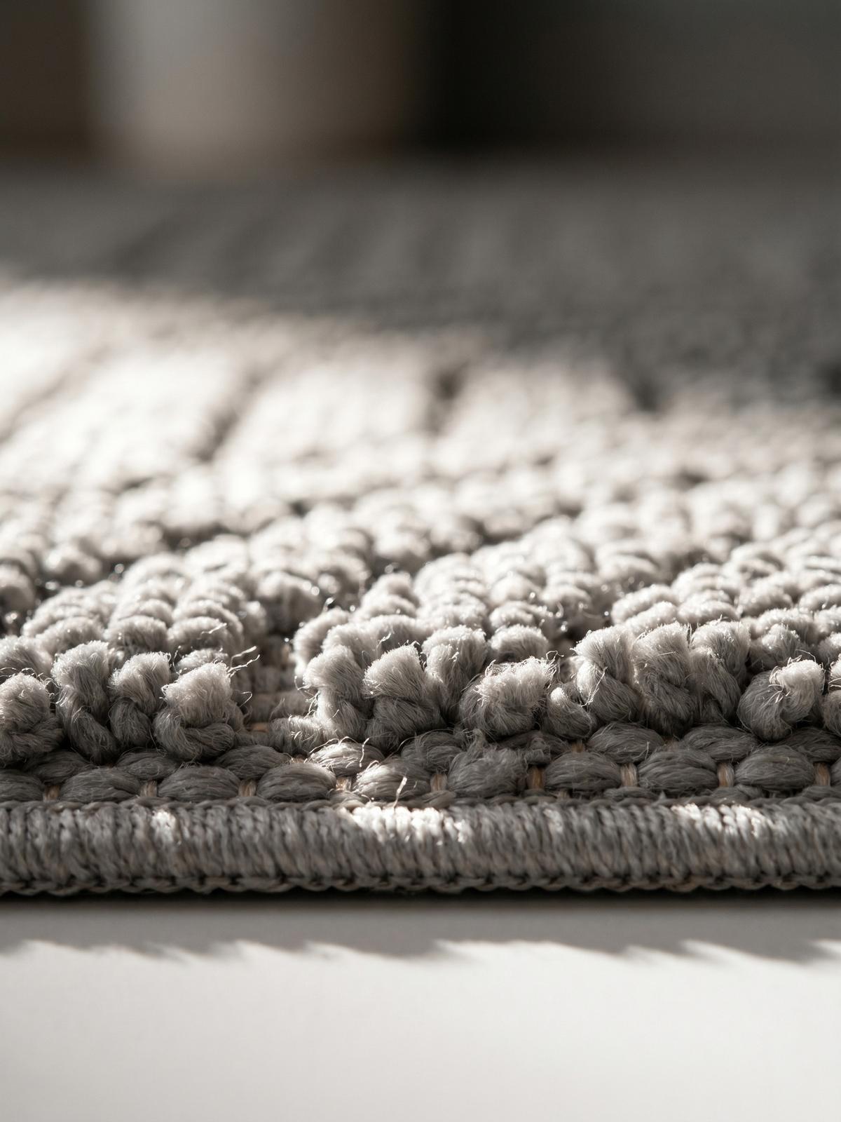 TEPPICH Flachgewebe LANGAU in Silber, mit geometrischen Bögen, 80 x 250 cm - Silberfarben, Textil (250/80cm) - KADIMA DESIGN