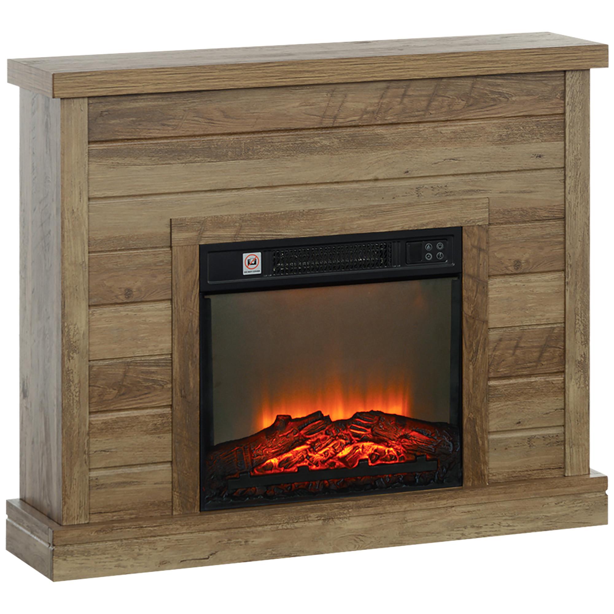 ELEKTROKAMIN Spanplatte Metall Naturholz - Naturfarben, Metall (22/81.7/96.5cm) - HOMCOM
