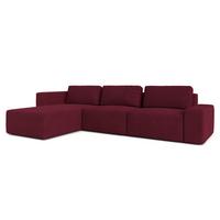 ECKSOFA L Form Arkleton Bordeaux 360/180/93 cm Links Stil & Komfort - Bordeaux/Schwarz, Kunststoff/Textil (180/360cm) - AX Living