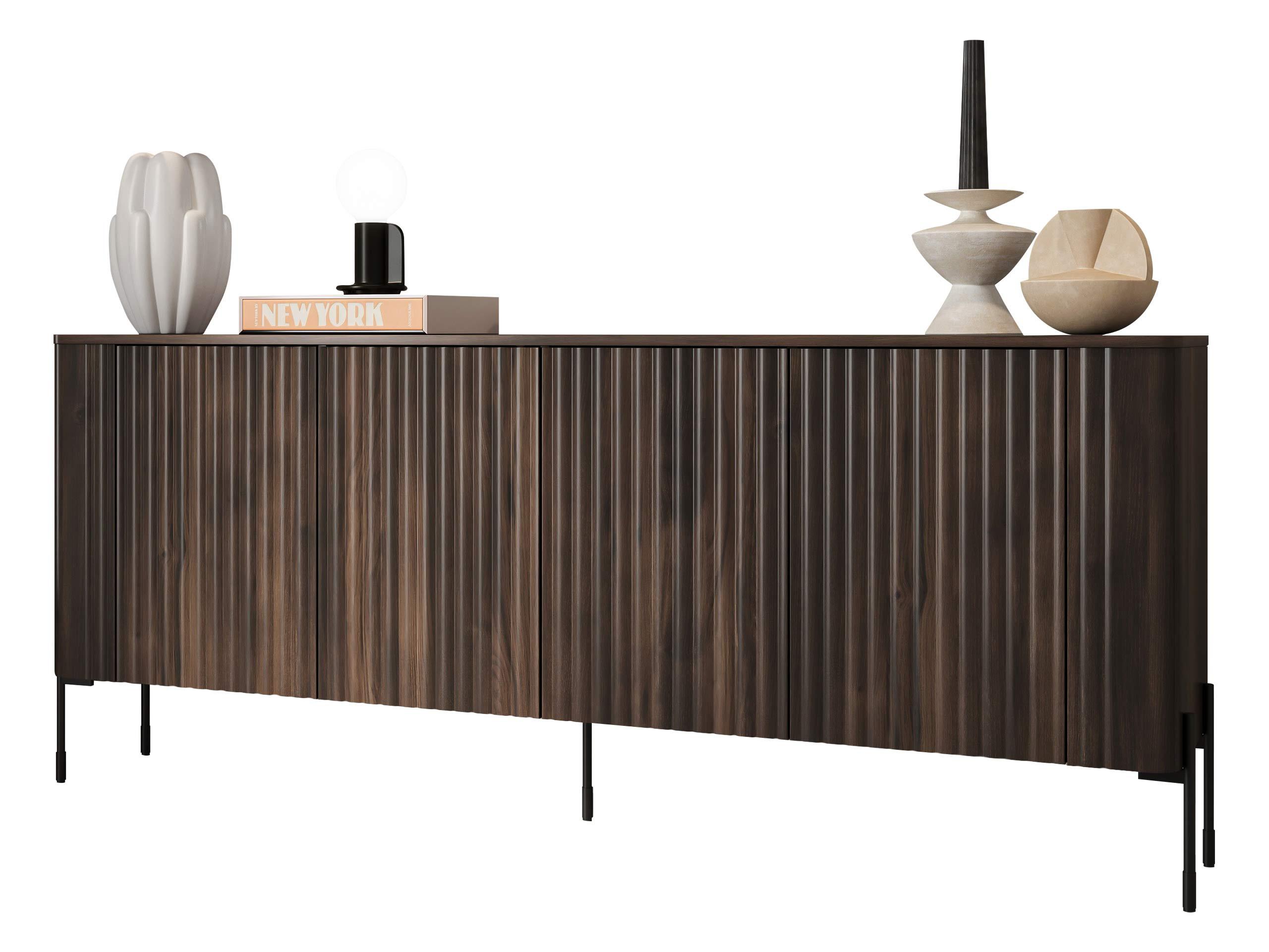 KOMMODE Vera 190 - Eichefarben/Schwarz, Holzwerkstoff/Metall (190/80/40cm) - MIRJAN24