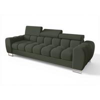 SOFA 3-sitzer Bastien In Stoff Gemma - Grün, Holzwerkstoff/Textil (265/95/97cm) - Fun Möbel
