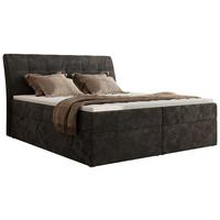 BOXBETT DAGOS 180/200 - Dunkelgrau Schenille glatt - H3 - Topper T25 - Dunkelgrau, Textil (180/200cm) - MKS