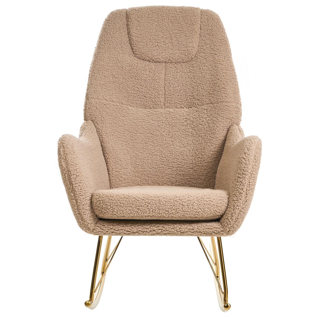 SCHAUKELSESSEL Beige Gulsele - Beige/Goldfarben, Textil (70/105/95cm) - Beliani