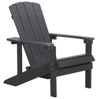 GARTENSTUHL Kunstholz dunkelgrau Adirondack - Dunkelgrau, Kunststoff (75/88/88cm) - Beliani