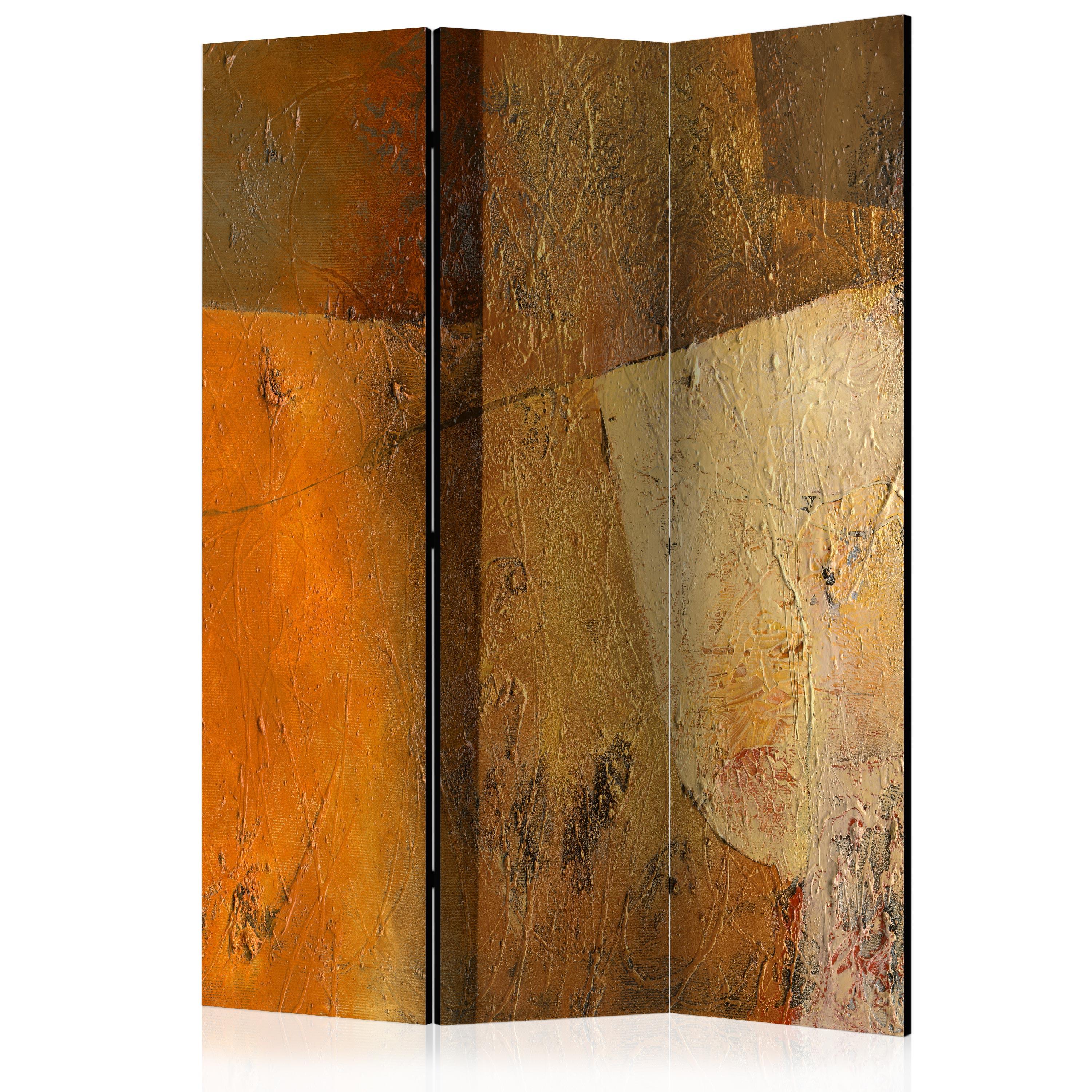 PARAVENT Beidseitig Bedruckter 3-tlg 135x172 cm Moderne Kunst - Braun, Holz/Textil (135/172/3cm) - Muralo