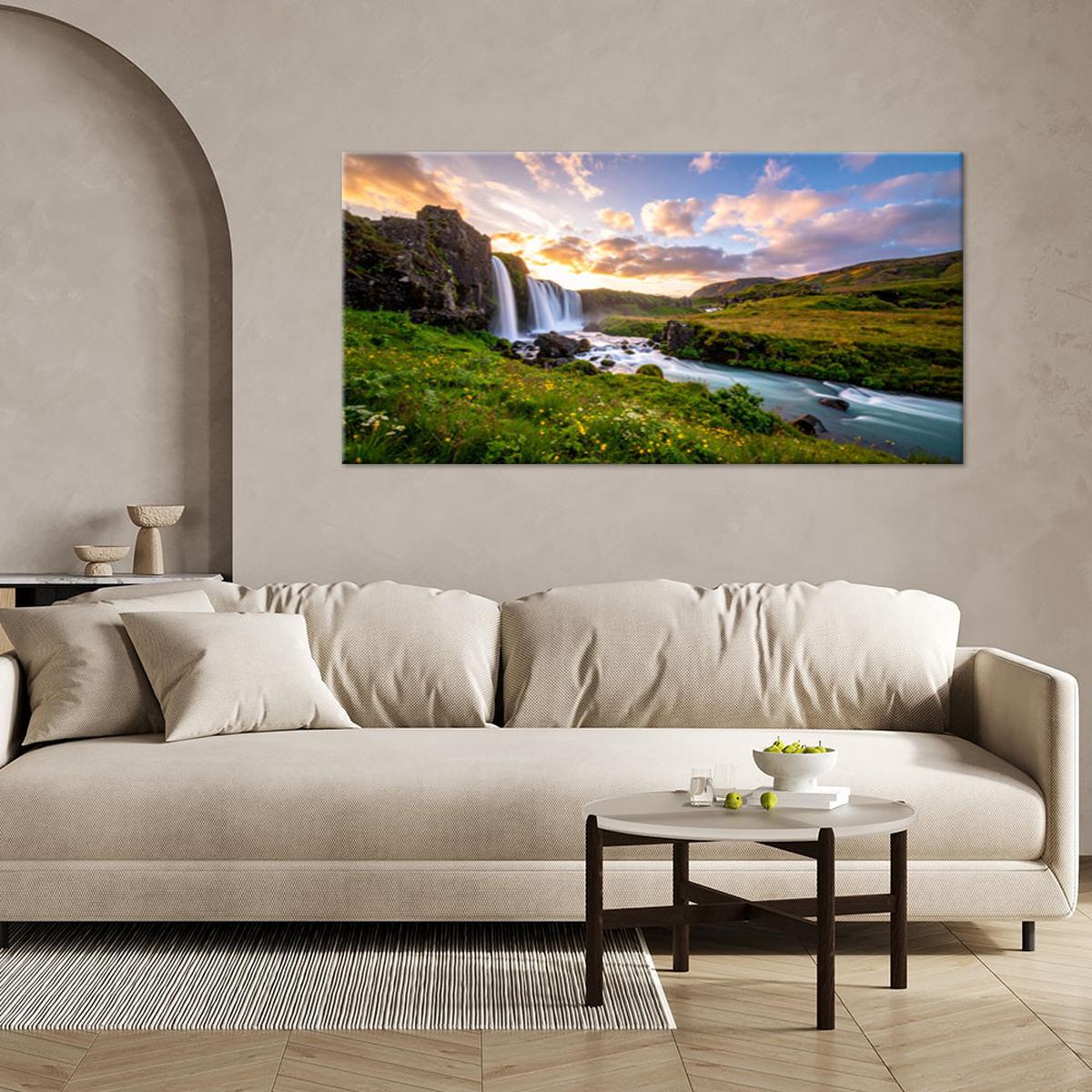 LEINWANDBILD Landschaften 100x50cm - Grün, Textil (100/50cm) - Feeby
