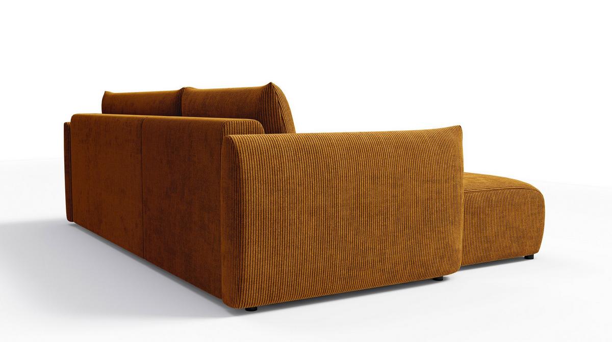 ECKSOFA TAUER 3-Sitzer rechts, safran - Gelb/Schwarz, Holz/Textil (248/173cm) - Wozimo