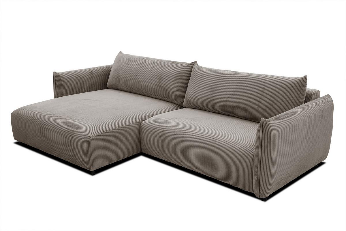 ECKSOFA TAUER 5-Sitzer, taupe - Taupe/Schwarz, Holzwerkstoff/Kunststoff (174/292cm) - Wozimo