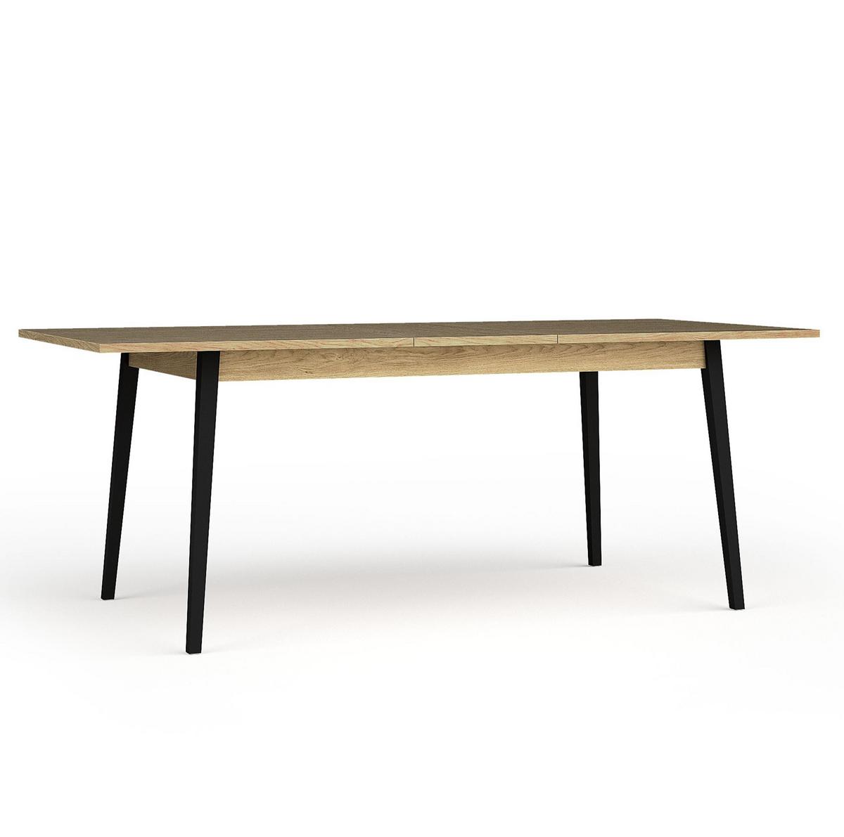 ESSTISCH Brunelli Eiche Baltic 200/80/90 cm – für 6 Personen - Eichefarben/Schwarz, Holzwerkstoff/Metall (90/200/80cm) - AX Living