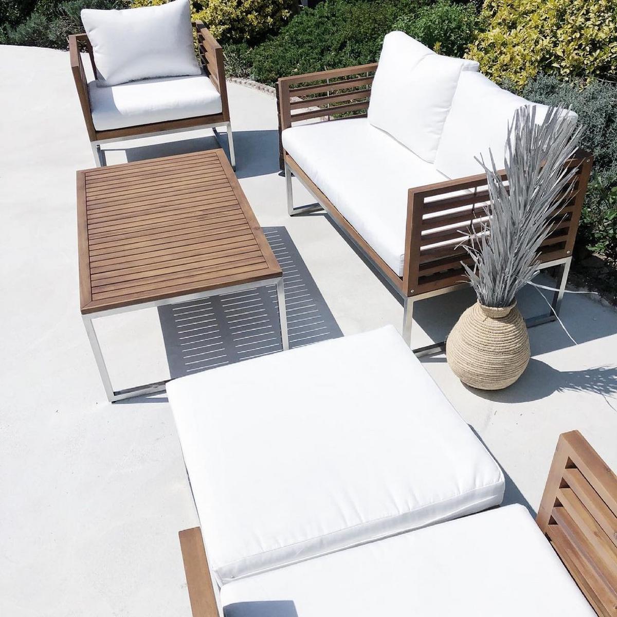 LOUNGE-SET 4-sitzer Akazienholz Hellbraun Bermuda - Hellbraun, Holz - Beliani