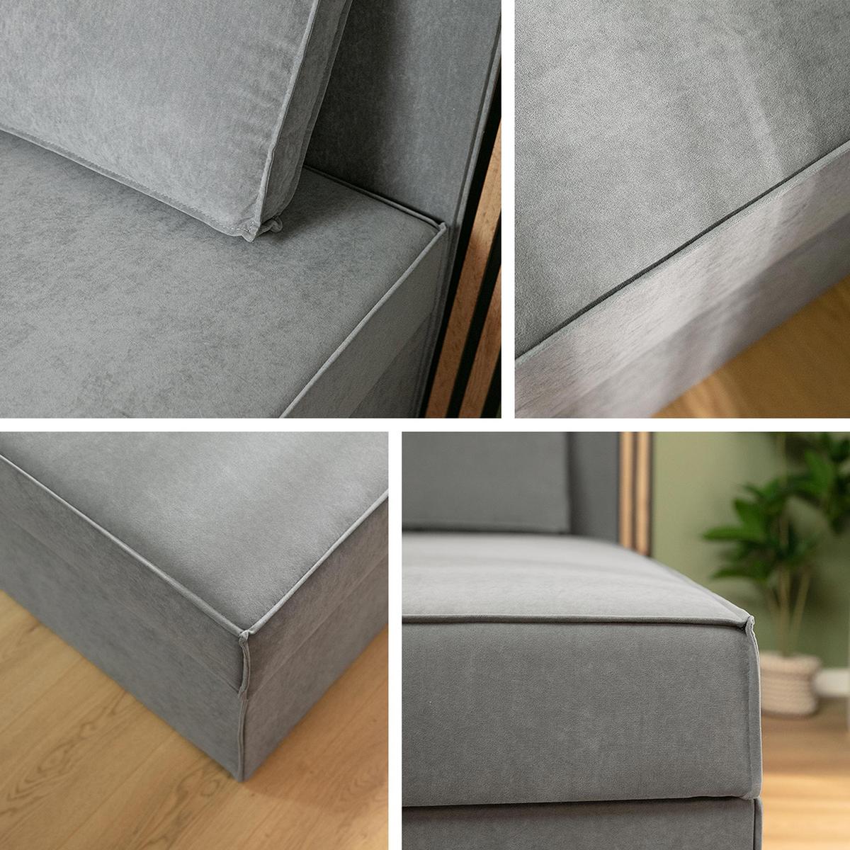 BOXBETT Posi Cord - Schwarz/Grau, Holzwerkstoff/Kunststoff (90/200cm) - MIRJAN24
