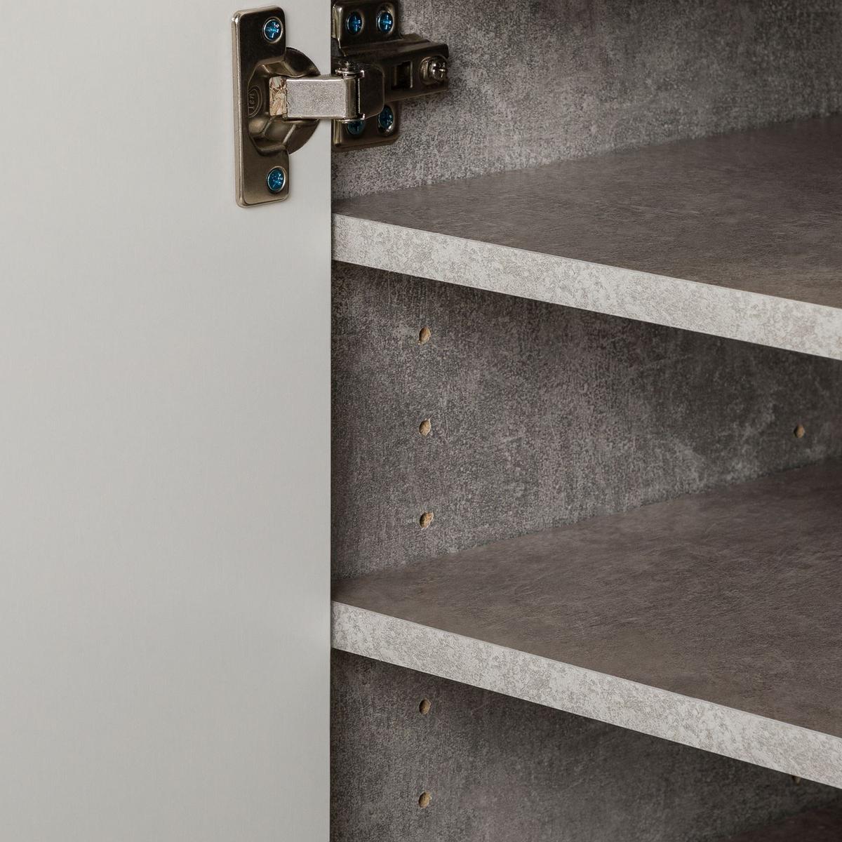 SCHUHSCHRANK DEUSTO Betonoptik/weiß - Weiß/Grau, Holzwerkstoff (88/70/35cm) - CARO-Möbel