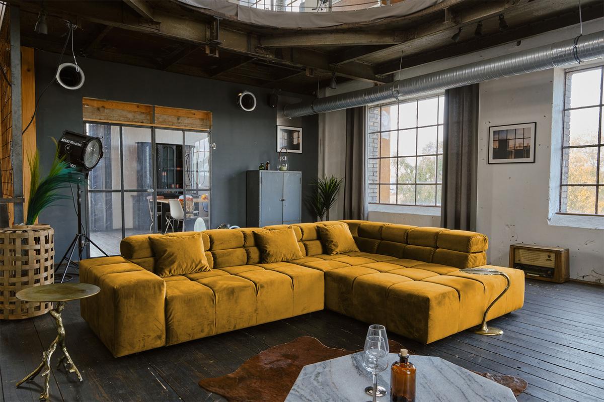 ECKSOFA NEVADA Gelb Velvet - Currygelb/Gelb, Textil (319/215cm) - KAWOLA