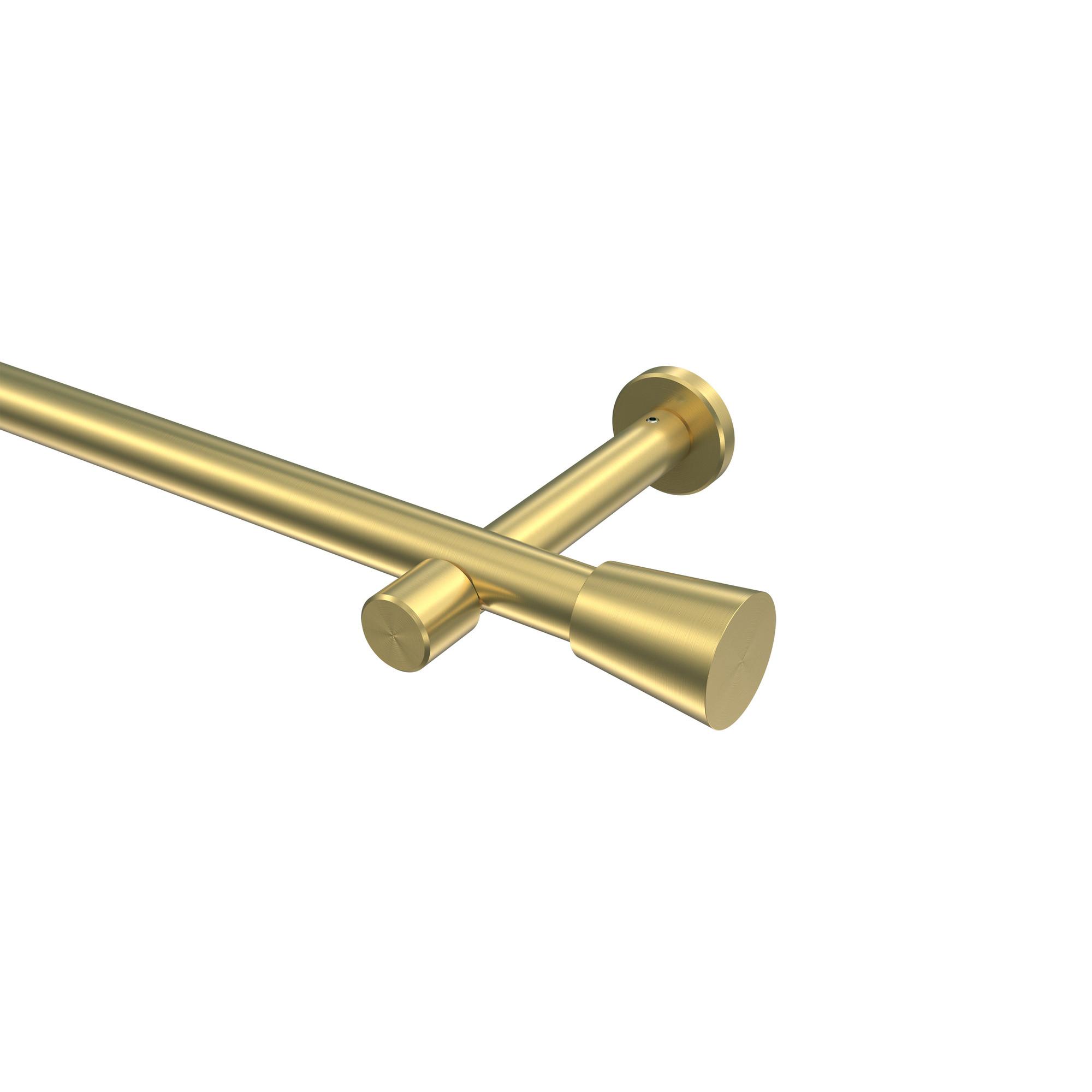 GARDINENSTANGE Prestige Sitra 320 cm (geteilt in 2 x 160 cm), 1-läufig (ohne Ringe), 20 mm Ø Messing-Optik - Messingfarben, Metall (320cm) - INTERDECO