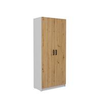 DREHTÜRENSCHRANK MALTESA 79,9/190,1/43,6cm 2-türig Eiche Artisan - Eiche Artisan/Grau, Holzwerkstoff (79.9/190.1/43.6cm) - MASSENO