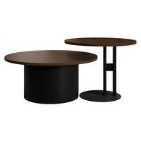 COUCHTISCH-SET Monar - Nussbaumfarben/Schwarz, Holzwerkstoff/Metall (58/58/45cm) - MIRJAN24