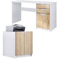 BÜROMÖBELSET Paris Eiche Natur - Eichefarben, Holzwerkstoff (60/180/76cm) - Vladon