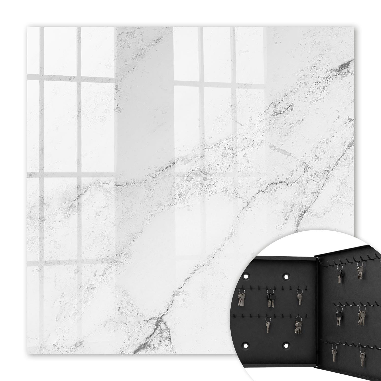 SCHLÜSSELBOX Schwarz 30x30 cm- Türöffnung nach rechts - Graue Eleganz - Grau, Metall (30/30/5cm) - TULUP