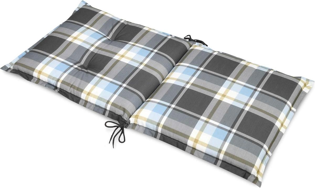 NIEDERLEHNERAUFLAGE Sunny BK 100x50x6cm Blau Kariert (8tlg) - Blau, Textil (50/6/100cm) - Beautissu 