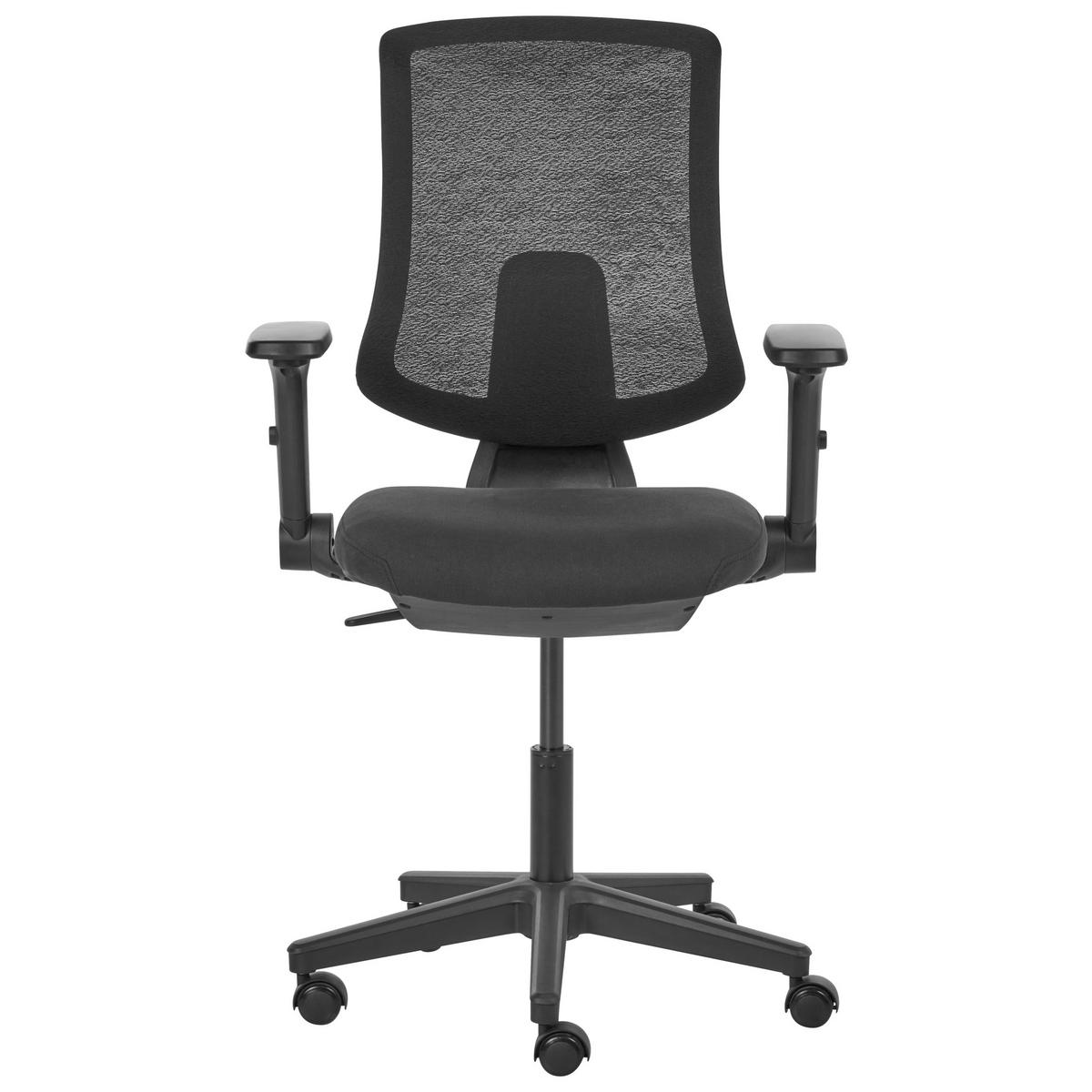 BÜROSTUHL Stoff Schwarz Sero - Schwarz, Textil (66/95/58cm) - Beliani