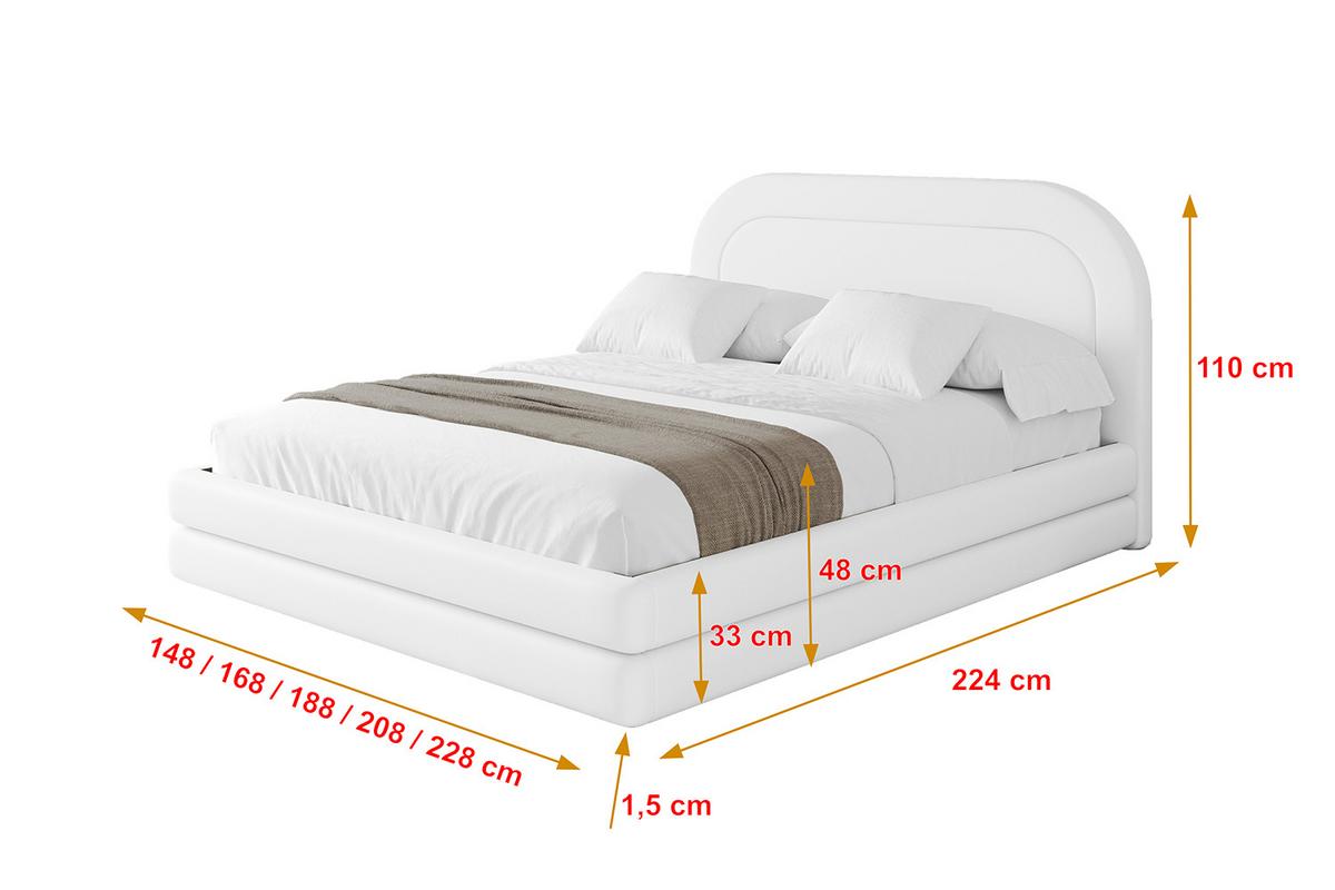 POLSTERBETT mit Bettkasten und Lattenrost, Bett mit Matratze H3/H4 - LERIS 180x200 Weiß Kunstleder - Weiß Hochglanz, Holzwerkstoff/Textil (180/200cm) - ALTDECOR