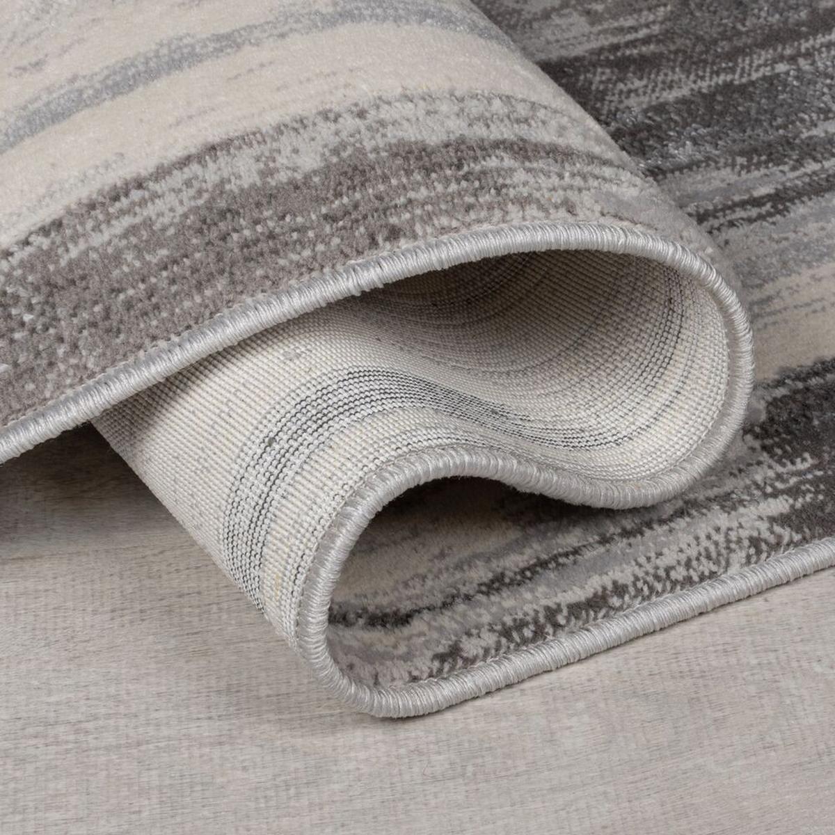 TEPPICH ZENNOR, abstrakt, Silber, 80 x 150 cm - Silberfarben, Textil (80/150cm) - KADIMA DESIGN