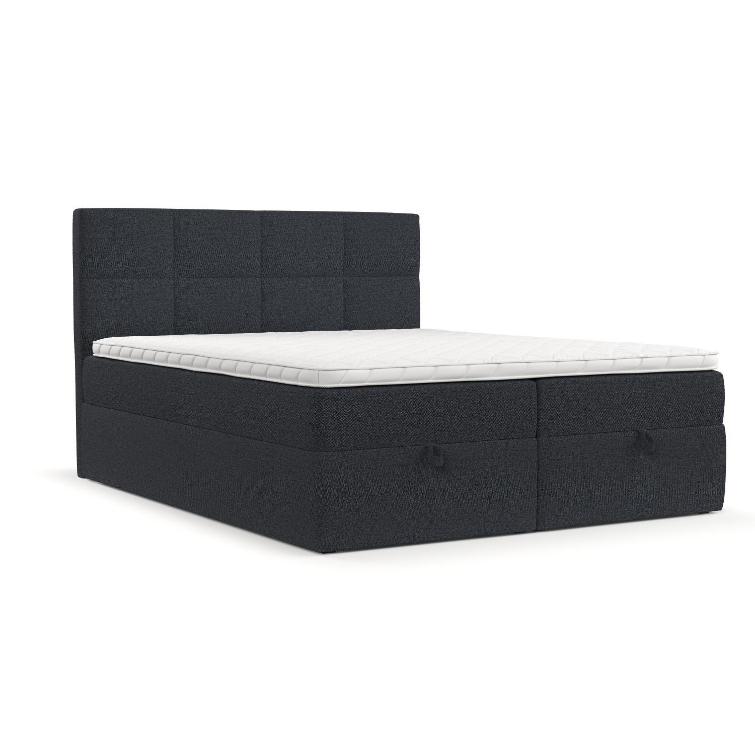 BOXBETT Velto 160/200 cm Anthrazit im Riva Stoff - Anthrazit/Schwarz, Holz/Holzwerkstoff (160/200cm) - AltaBeds